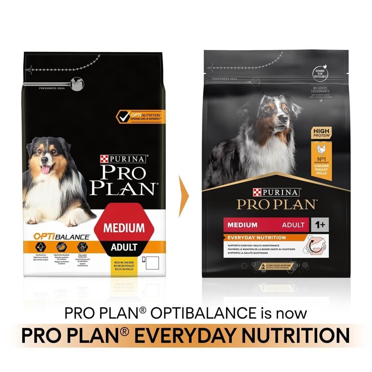Purina Pro Plan Dog Medium Breed Adult With Optibalance Chicken Dry - 3kg, 14kg