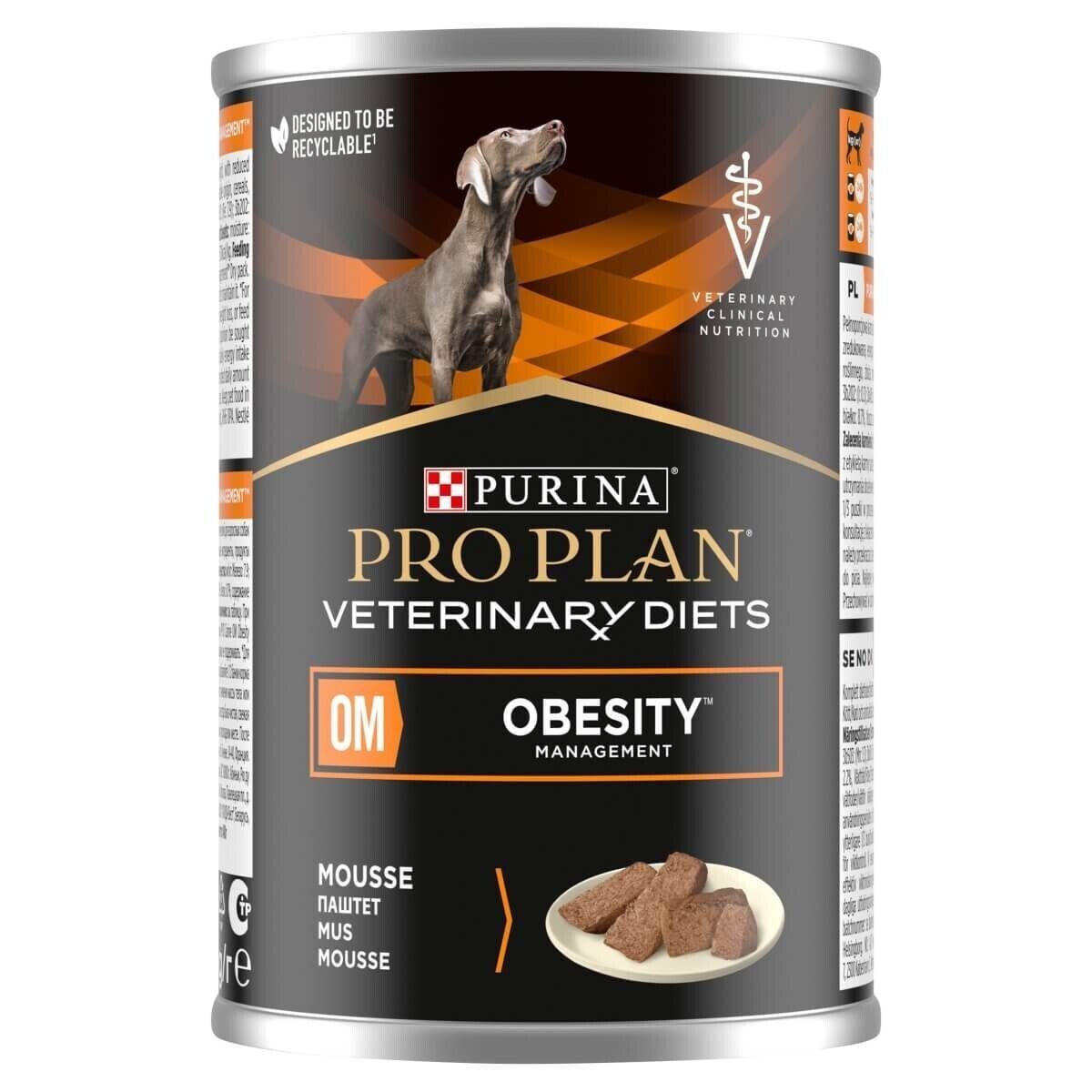 Purina Pro Plan Veterinary Diets OM Obesity Management Dog Wet Food 6 x400g , 12 x400g