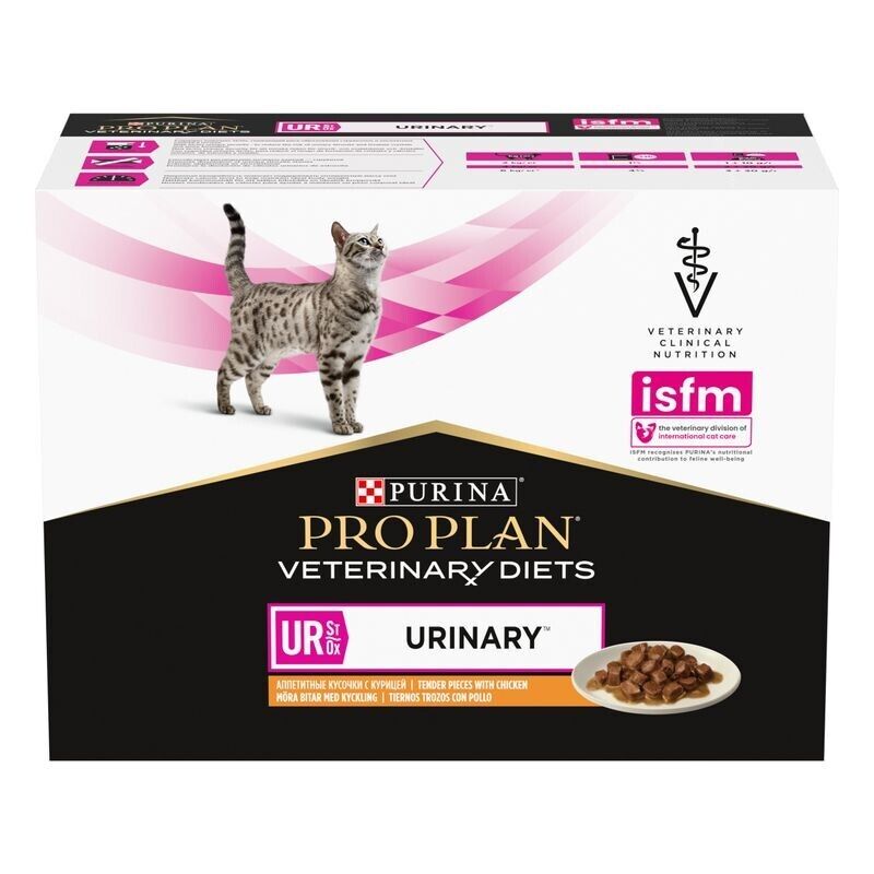 Purina Pro Plan Veterinary Diets Wet Cat Food UR Urinary Chicken 10, 20, 40x85g