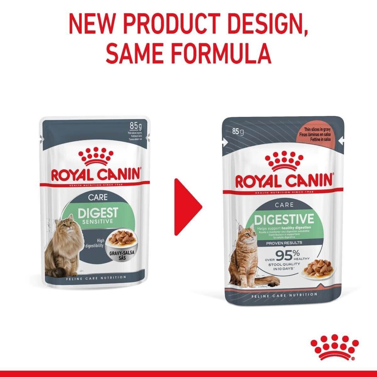 Royal Canin Digestive Sensitive Care Adult Wet Cat Food in Gravy - 12x85g 48x85g