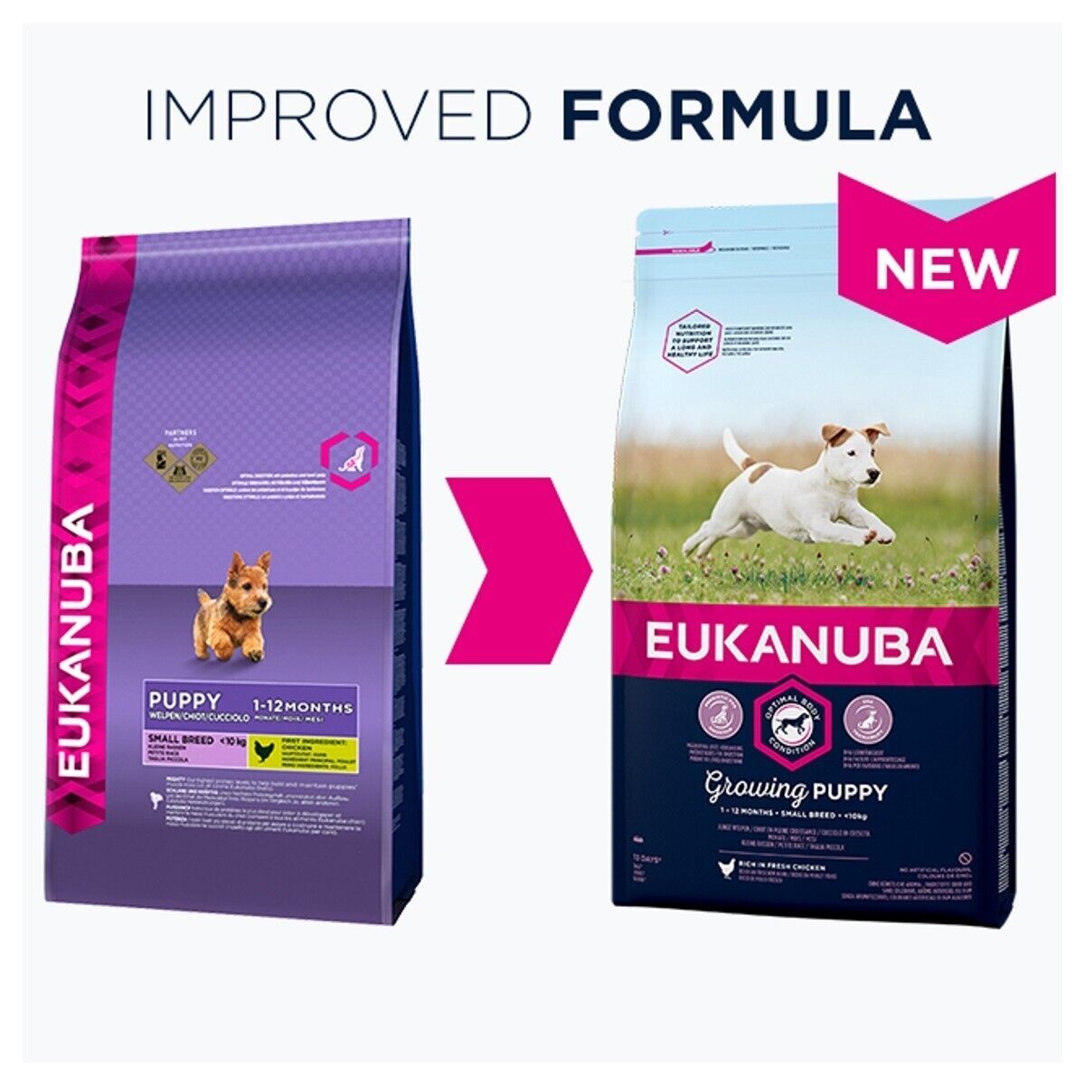 Eukanuba Growing Puppy Small Breed Dry Food with Fresh Chicken - 3kg