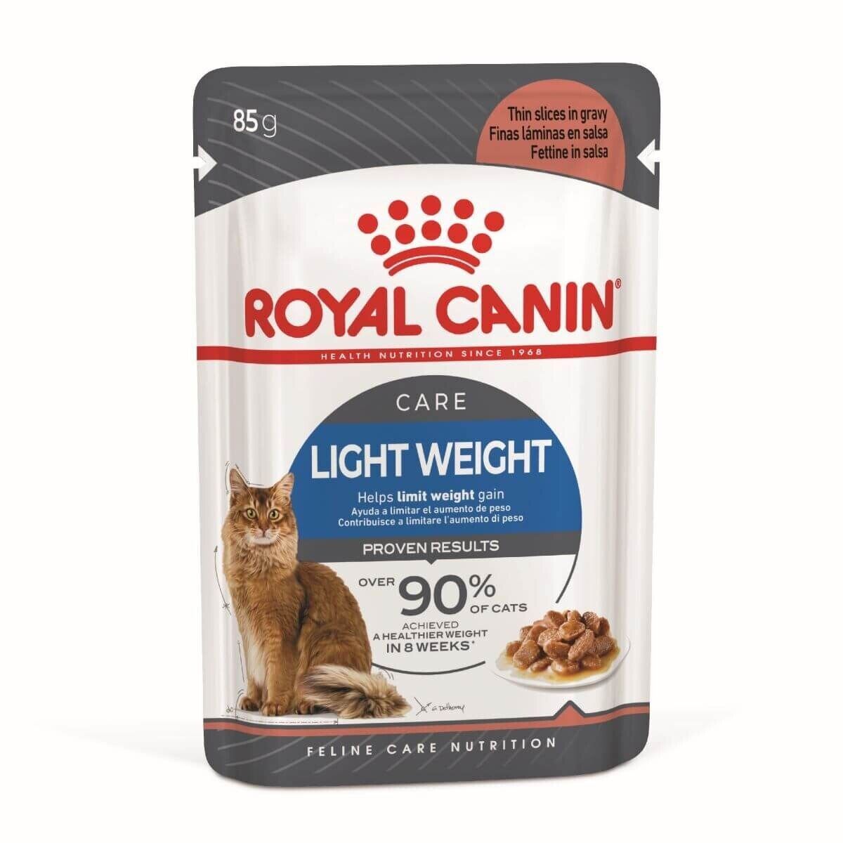 Royal Canin Light Weight Care Adult Wet Cat Food Pouches in Gravy 12x85g, 48x85g