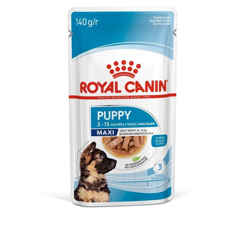 Royal Canin Maxi Puppy Wet Food Dog (in Gravy) - 10x140g , 40x140g Pouches