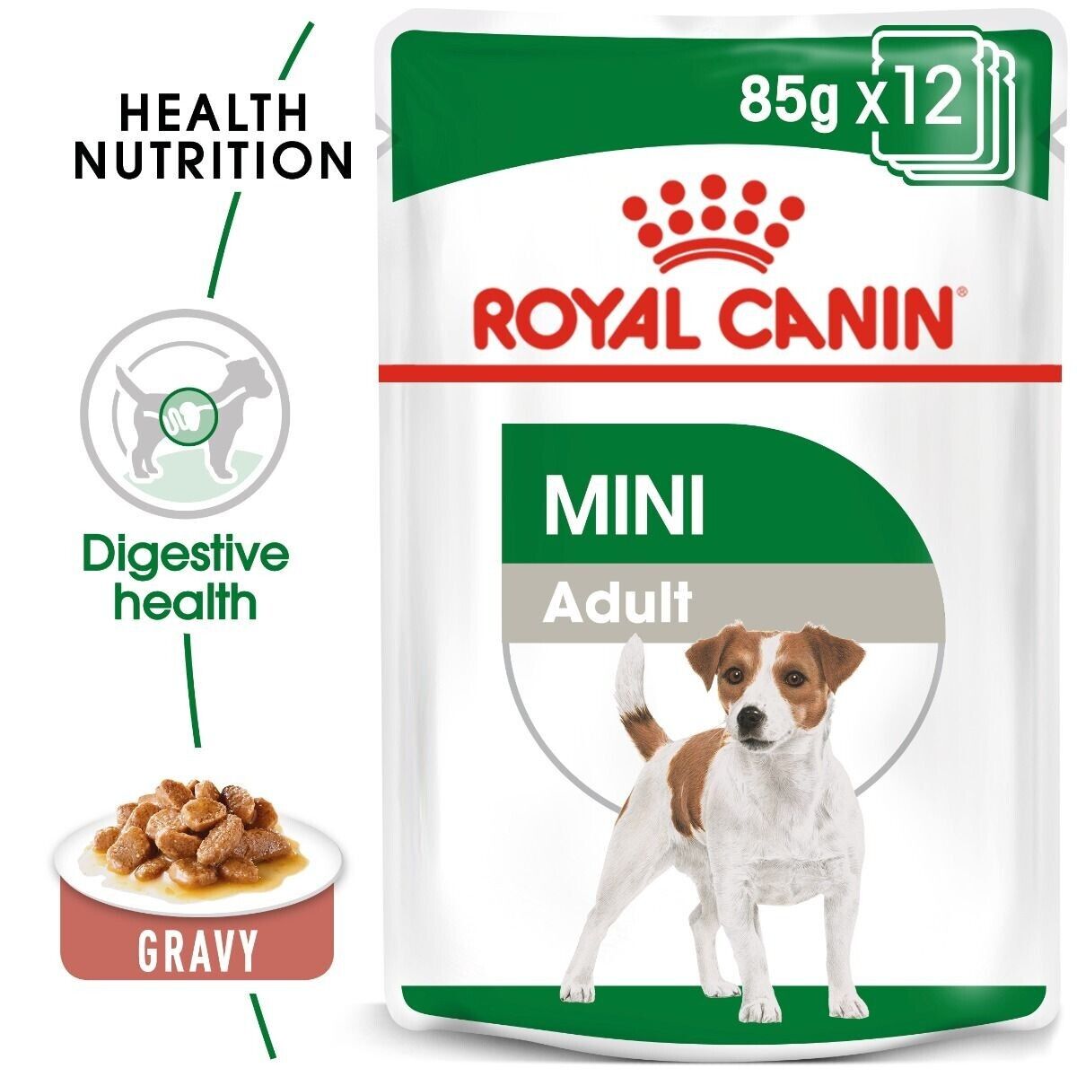 Royal Canin Mini Adult Wet Dog Food (in Gravy) - 12x85g, 24x85g, 48x85g Pouches