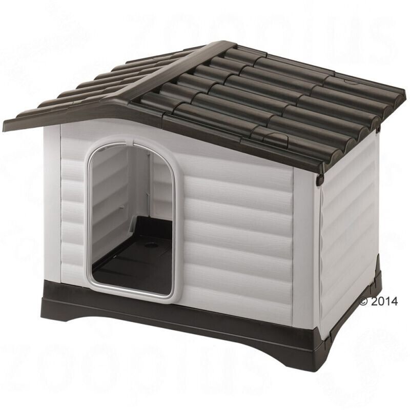 FERPLAST Plastic Dog Kennel "Dogvilla" Animal Shelter Indoor Outdoor Crate - M,L