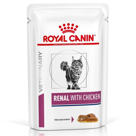 Royal Canin Veterinary Diets Renal Cat Food Pouches with Chicken, 12x85g / 48x85g