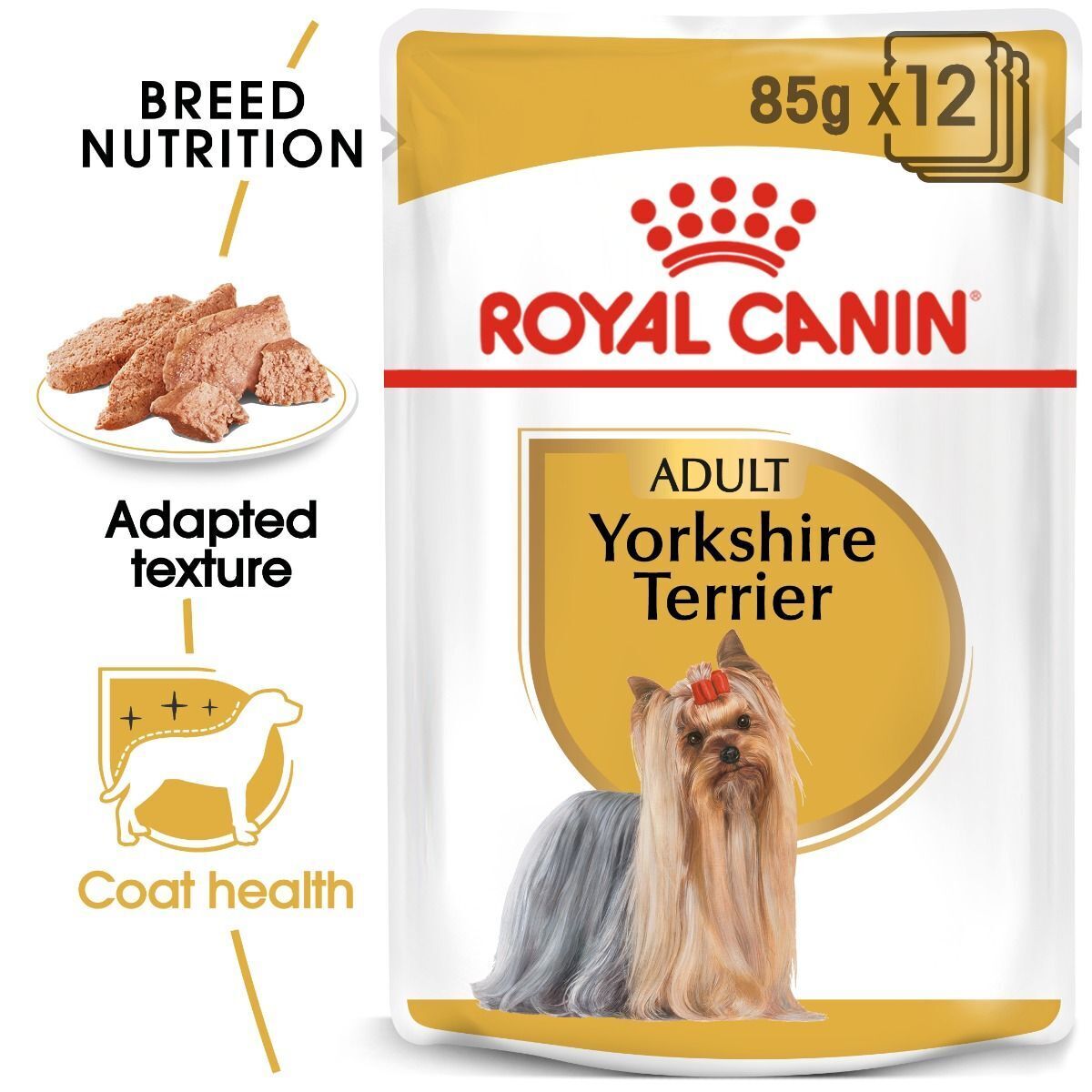 Royal Canin Yorkshire Terrier Adult Wet Dog Food in Loaf 12 / 24 x 85g Pouches