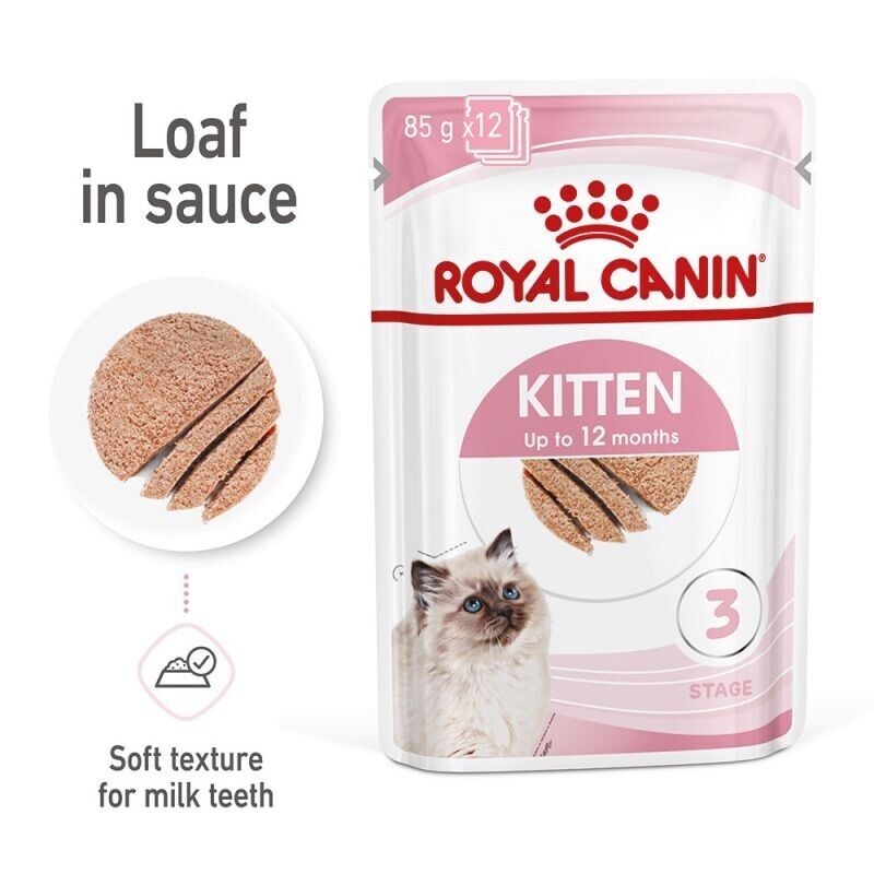 ROYAL CANIN® Kitten Loaf in Sauce In Jelly Wet Food 12 x 85g , 48 x 85g