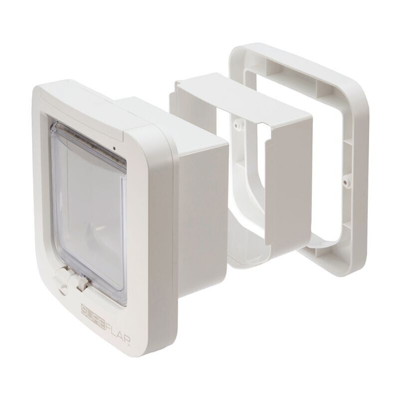 SureFlap Microchip Cat Flap Electronic Cat Door Locker - White / Brown