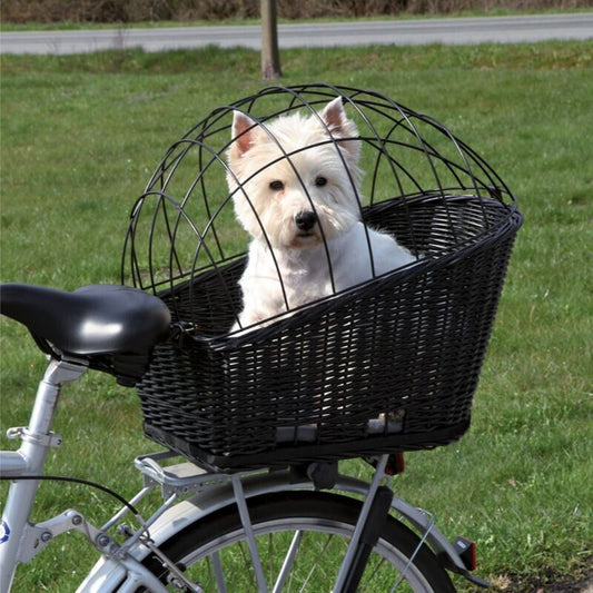 Trixie Dog Basket Rear Mounted Black Bicycle Basket Pet Cat Travel Carrier - UK