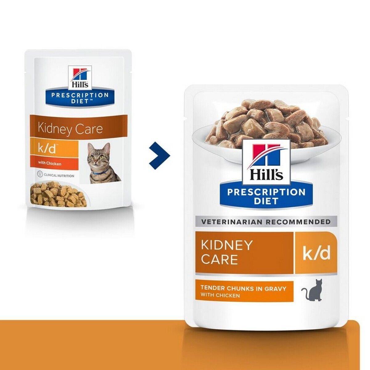 Hill's Prescription Diet Feline k/d Kidney Care Wet Cat Food Chicken Beef Salmon