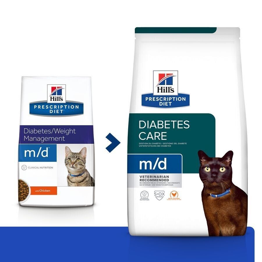 Hill's Prescription Diet Feline m/d Diabetes Care Dry Cat Food - 1.5kg, 3kg