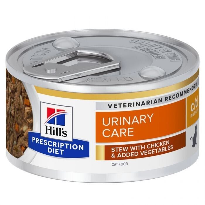 Hill's Prescription Diet C/D Tins Urinary Care for Cats with Chicken & Vegetables 24x82g