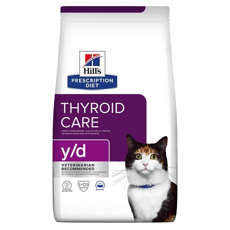 Hill's Prescription Diet Feline Y/D Thyroid Care Dry Cat Food - 1.5kg , 3kg