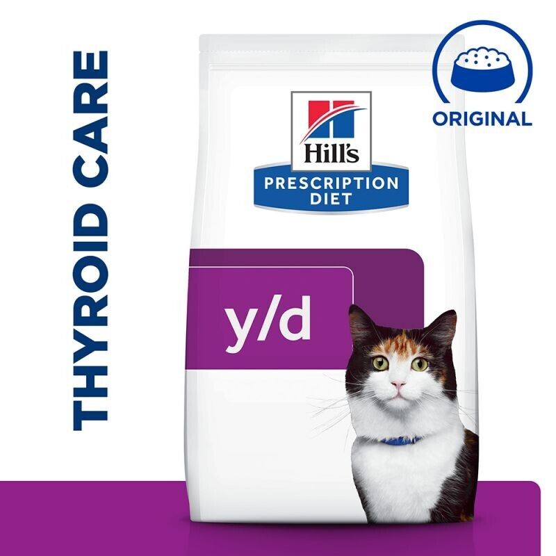 Hill's Prescription Diet Feline Y/D Thyroid Care Dry Cat Food - 1.5kg , 3kg