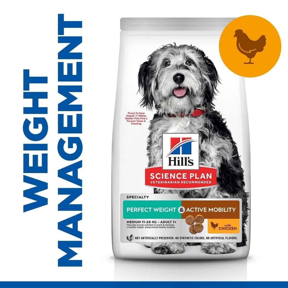 Hill’s Science Plan Adult 1+ Perfect Weight & Active Mobility Medium with Chicken