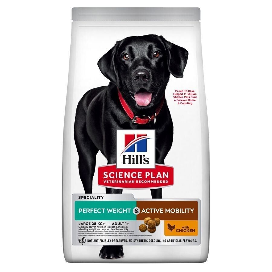Hill’s Science Plan Adult 1+ Perfect Weight &Active Mobility Large 12 kg Chicken