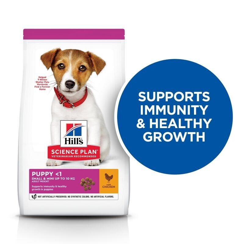 Hill’s Science Plan Puppy 1 Small & Mini with Chicken Dry Dog Food - 1.5kg, 3kg , 6kg