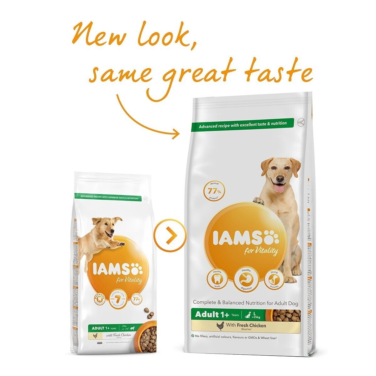 IAMS for Vitality Adult Large Dog Dry Food with Fresh Chicken - 2kg, 4kg , 12kg