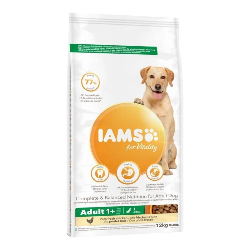 IAMS for Vitality Adult Large Dog Dry Food with Fresh Chicken - 2kg, 4kg , 12kg