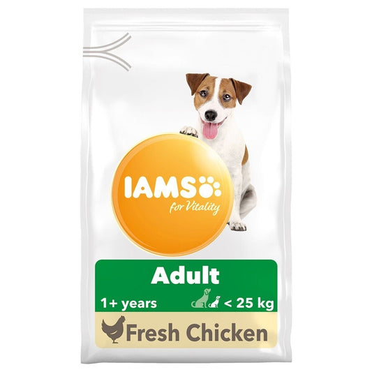 IAMS for Vitality Adult Small & Medium Dry Dog Food Fresh Chicken - 2kg, 4kg, 12kg