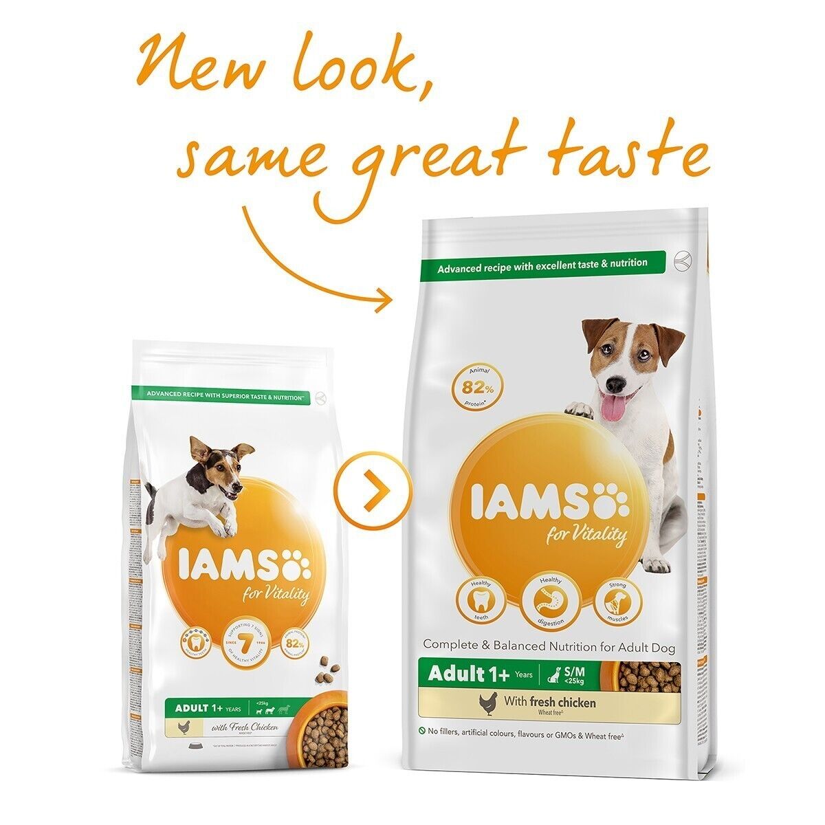 IAMS for Vitality Adult Small & Medium Dry Dog Food Fresh Chicken - 2kg, 4kg, 12kg