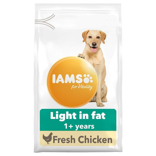 IAMS for Vitality Light in Fat Adult Dog Dry Food with Fresh Chicken - 2kg ,4kg , 12kg