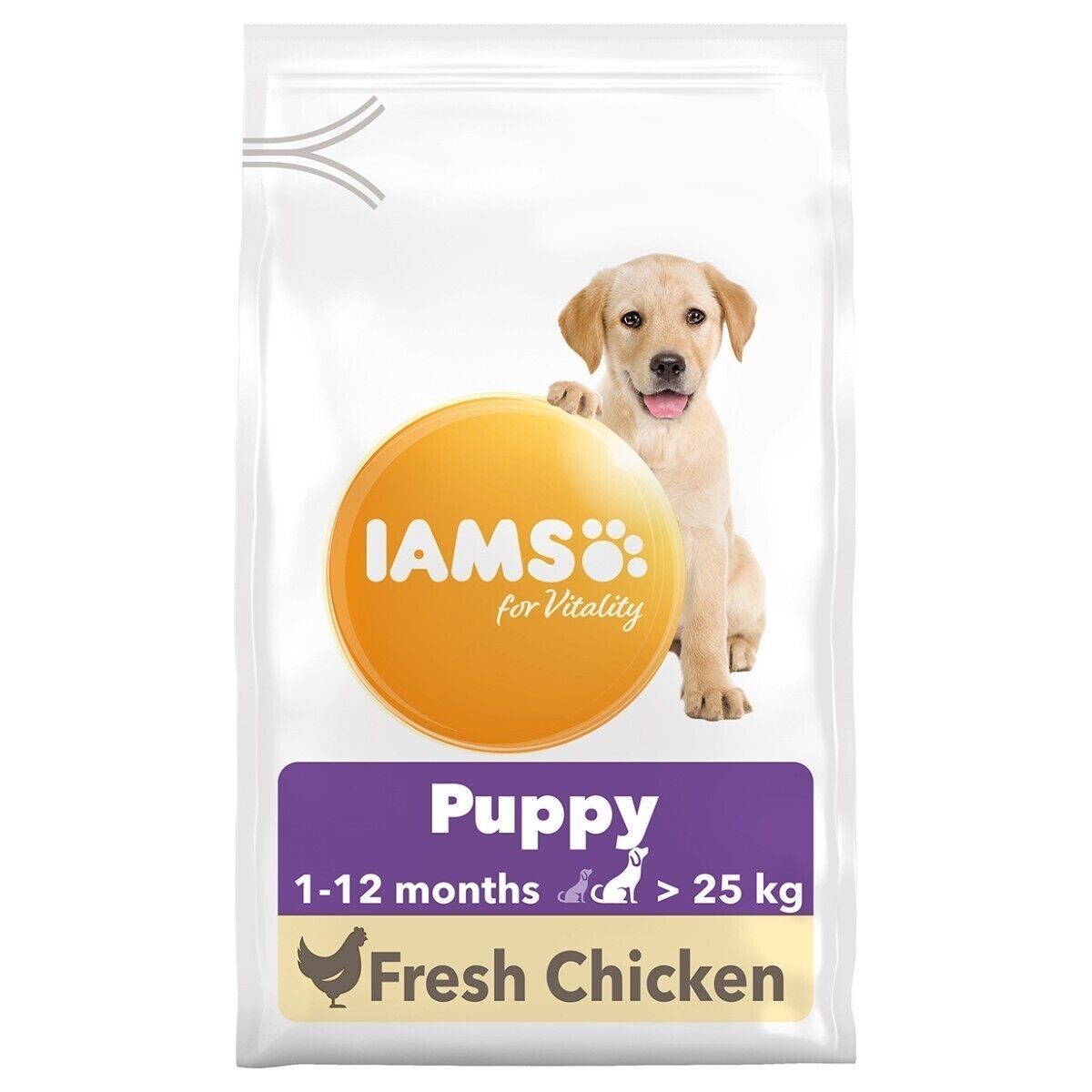 IAMS for Vitality Puppy & Junior Large Dog Dry Food with Fresh Chicken 12kg