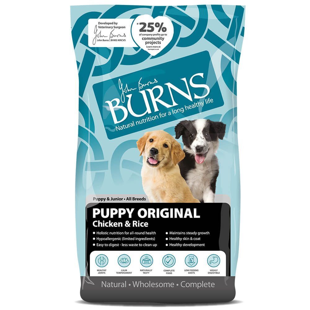 Burns Hypoallergenic Puppy & Junior Dry Dog Food Chicken & Rice 2kg , 6kg , 12kg