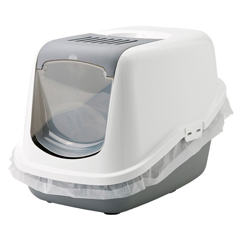 Large Cat Litter Tray Savic Cat Litter Box XL Light Grey  Filters & Tray Bags