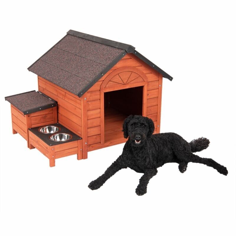 Large Wooden Dog Kennel House Removable Roof Easy Clean Outdoor Indoor Puppy Dog