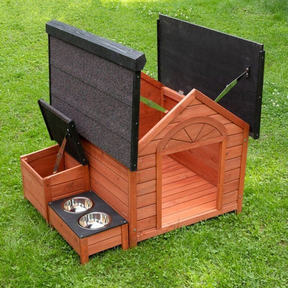 Large Wooden Dog Kennel House Removable Roof Easy Clean Outdoor Indoor Puppy Dog
