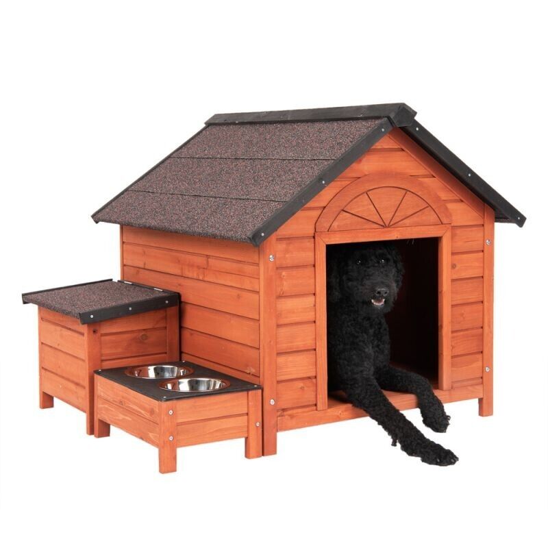 Large Wooden Dog Kennel House Removable Roof Easy Clean Outdoor Indoor Puppy Dog