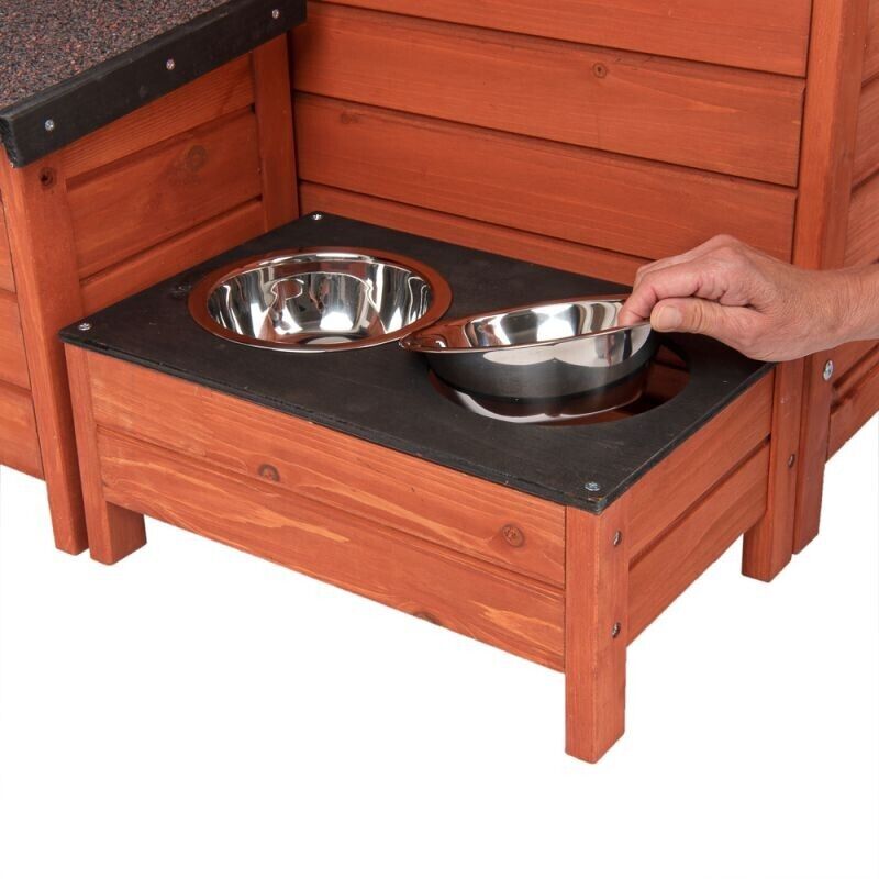 Large Wooden Dog Kennel House Removable Roof Easy Clean Outdoor Indoor Puppy Dog