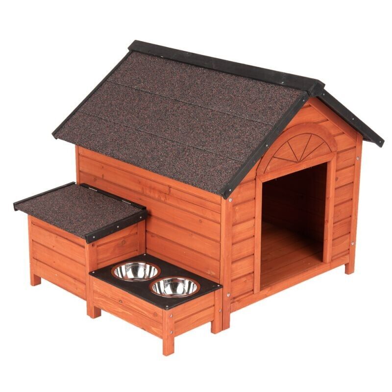 Large Wooden Dog Kennel House Removable Roof Easy Clean Outdoor Indoor Puppy Dog