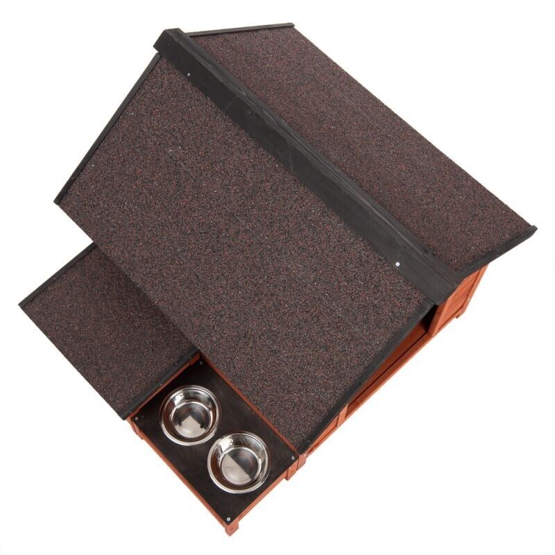 Large Wooden Dog Kennel House Removable Roof Easy Clean Outdoor Indoor Puppy Dog