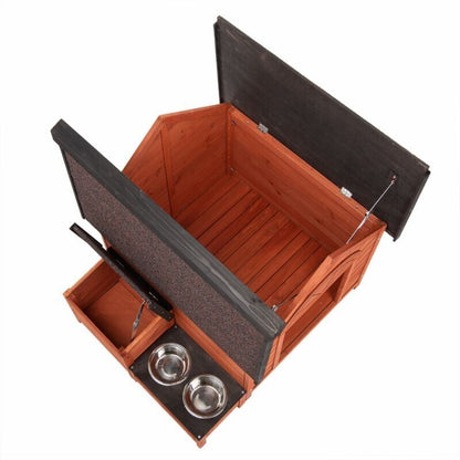 Large Wooden Dog Kennel House Removable Roof Easy Clean Outdoor Indoor Puppy Dog