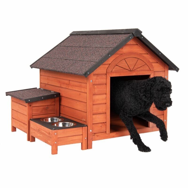 Large Wooden Dog Kennel House Removable Roof Easy Clean Outdoor Indoor Puppy Dog