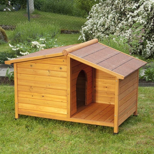 Large Wooden Dog Kennel Outdoor Pet House Winter Warm Den WeatherProof Insulated