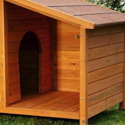 Large Wooden Dog Kennel Outdoor Pet House Winter Warm Den WeatherProof Insulated
