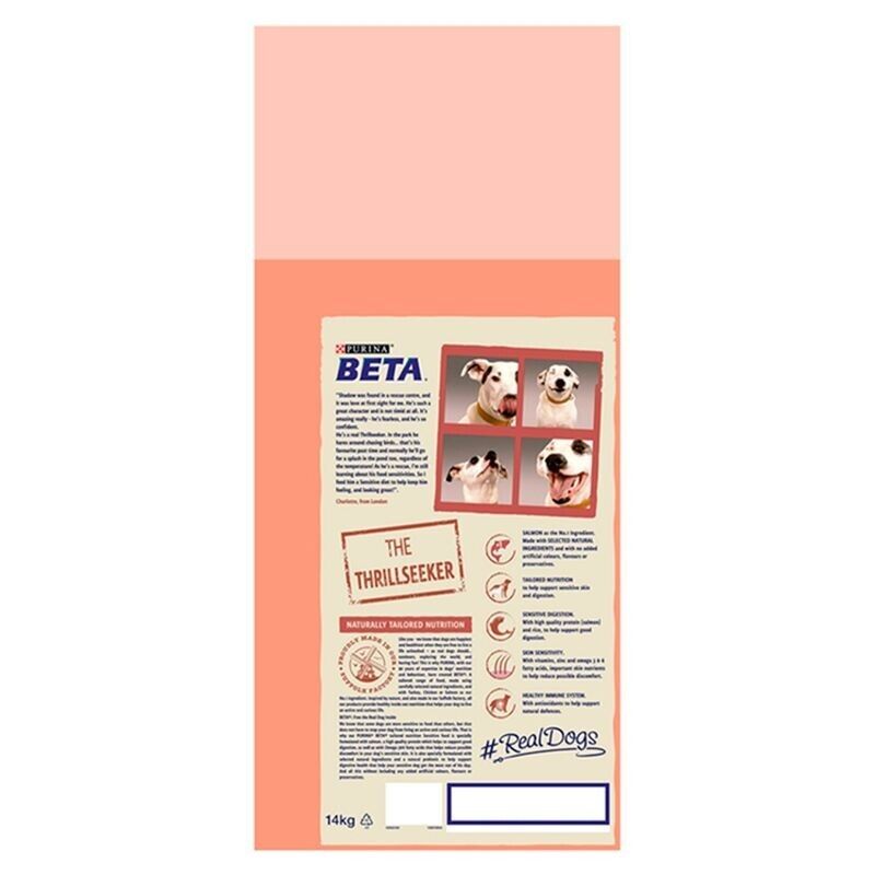 Purina Beta Sensitive Adult Dog with Salmon & Rice Dry Dog Food - 14kg