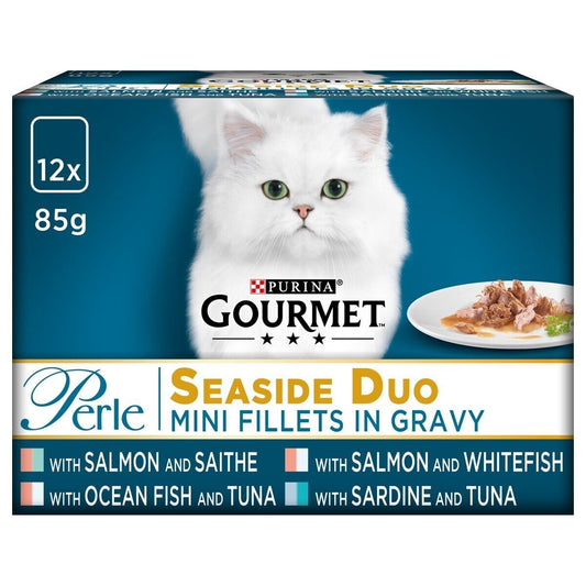 Purina Gourmet Perle Adult Cat Food Pouches Seaside Duo 12x85g, 24x85g, 96x85g