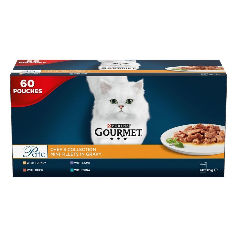 Purina Gourmet Perle Pouches Mixed Saver Pack Wet Food Cat 60 x 85g / 120 x 85g