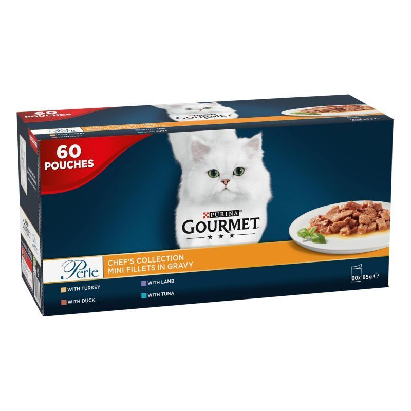 Purina Gourmet Perle Pouches Mixed Saver Pack Wet Food Cat 60 x 85g / 120 x 85g