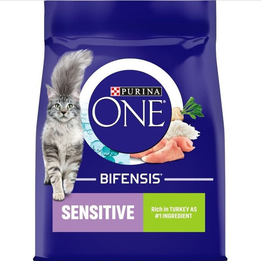 PURINA ONE Sensitive Turkey and Rice Dry Cat Food High Digestibility