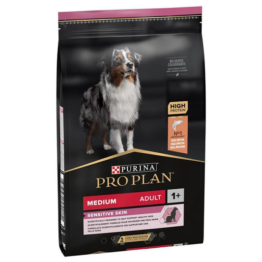 Purina Pro Plan Medium +1 Adult Sensitive Skin Dry Food Dog - Salmon 3kg , 14kg