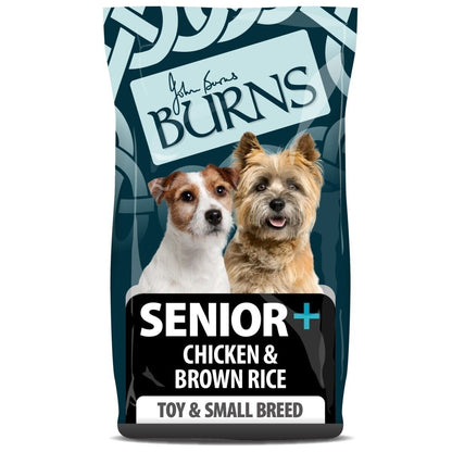 Burns Senior+ Toy & Small Breed Dry Dog Food Chicken and Brown Rice - 2kg, 6kg