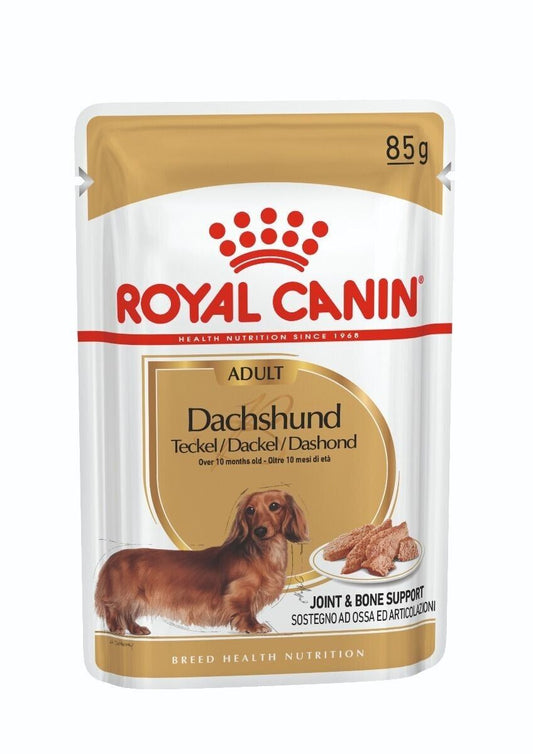 Royal Canin Adult Dachshund Wet Dog Food (in Loaf) Pouches - 12x85g, 24x85g