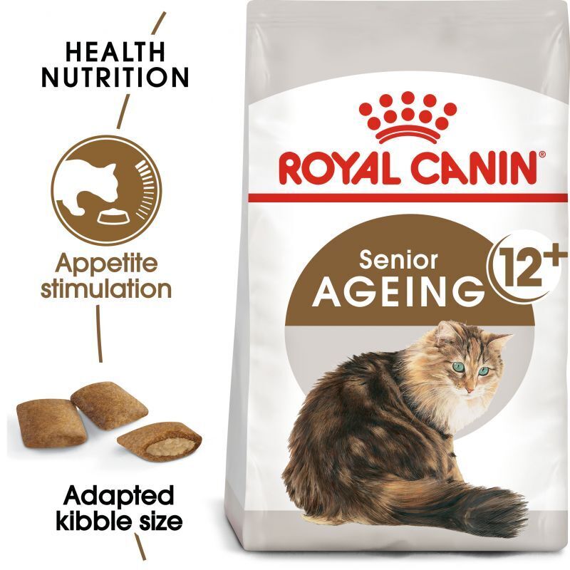 Royal Canin Ageing 12+ Senior Cat Dry Food 800g, 2Kg, 4Kg, 8kg