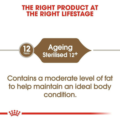 Royal Canin Ageing Sterilised Senior 12+ Dry Cat Food - 400g, 2kg, 4kg